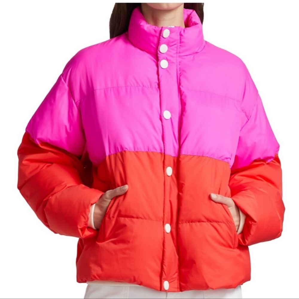 MOTHER “the drop pillow talk puffer” in flame Red. Size Small. Brand New.